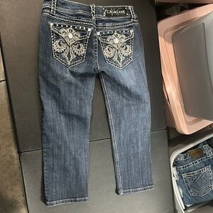 470.   L.A. Idol Blue Ankle Jeans with Silver Accents